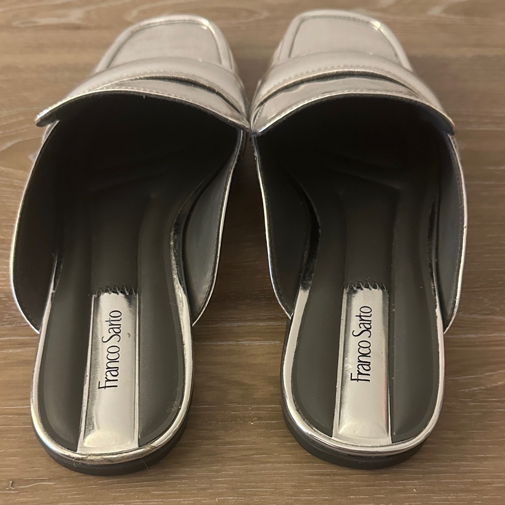 Franco Sarto Women's Metallic Silver Mules - Picture 3 of 6